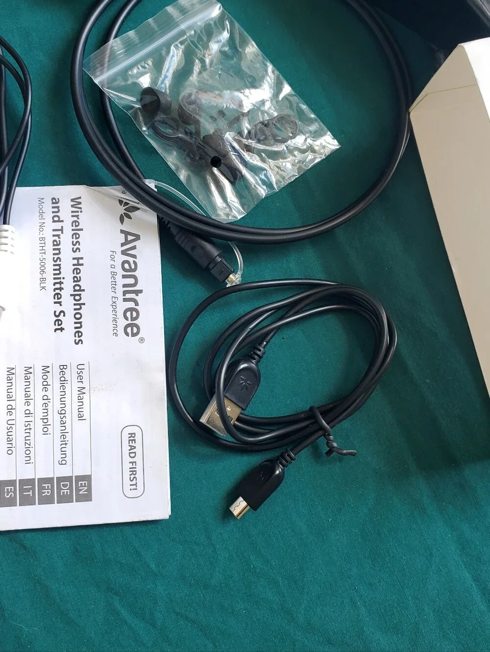 HT5006 Wireless In-Ear Headphones Transmitter Set - Black
